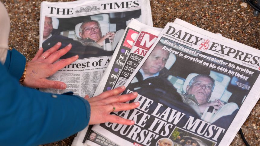 U.K. police search ex-Prince Andrew’s home after arrest over Epstein ties : NPR