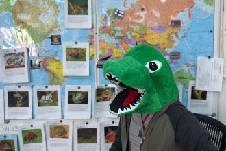 Why Is This Teacher Wearing a Dinosaur Head?