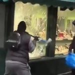Wild moment robbers smash jewelry store window on street made famous by ‘Ted Lasso’