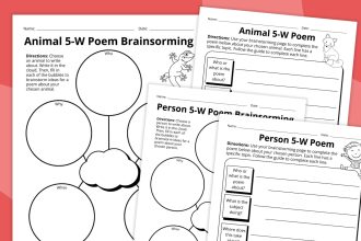 5W Poem Writing Worksheet Bundle (Free Printables)