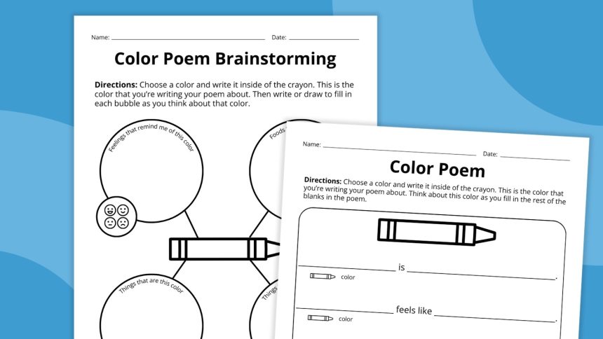 Color Poem Template Bundle (Free Printable Worksheets)