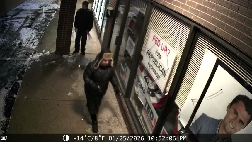 Couple charged with defacing GOP office with swastikas, mocking dead conservative commentator