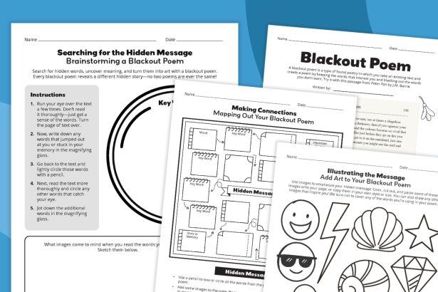 Free Printable Blackout Poetry Template Bundle