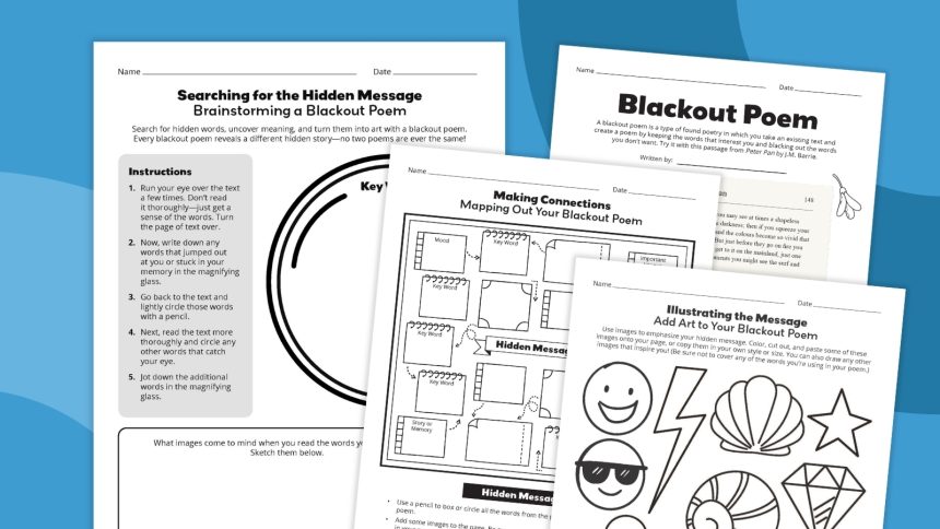 Free Printable Blackout Poetry Template Bundle