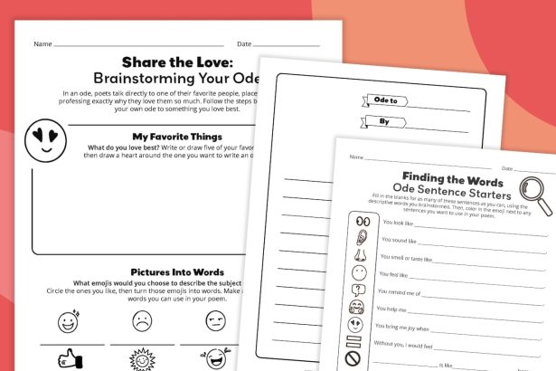 Free Printable Ode Poem Template Bundle for Kids