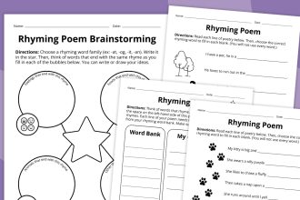Free Printable Rhyming Poem Worksheet Bundle