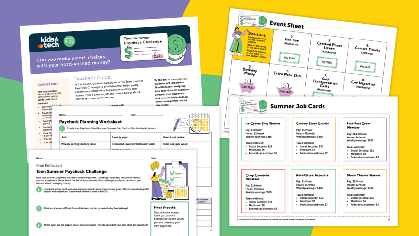 Free Teen Paycheck Challenge Lesson Plan