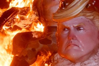 Grotesque Trump Effigies Go Up In Flames At Spanish Festival
