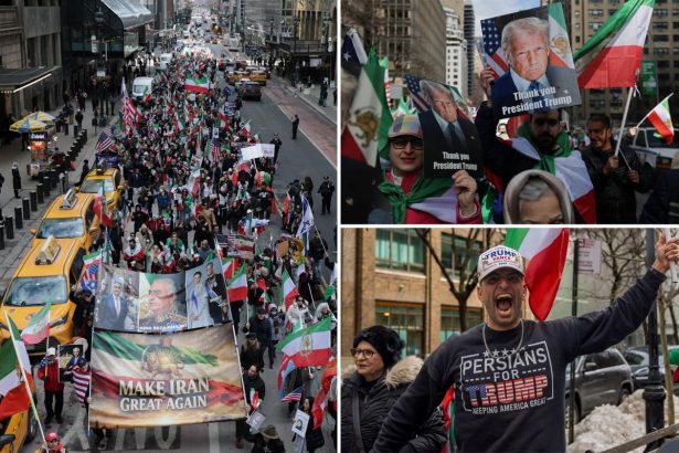 Hundreds of Iranian-Americans fill NYC streets to celebrate death of Ayatollah Khamenei: ‘Make Iran Great Again’