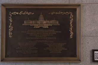Jan. 6 plaque honoring police officers is now displayed at the Capitol after a 3-year delay : NPR