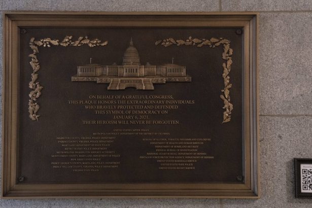Jan. 6 plaque honoring police officers is now displayed at the Capitol after a 3-year delay : NPR