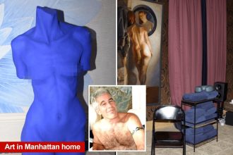 Jeffrey Epstein kept photo, sculpture of mystery blonde woman that ‘was the mother of his child,’ victim claims in DOJ docs