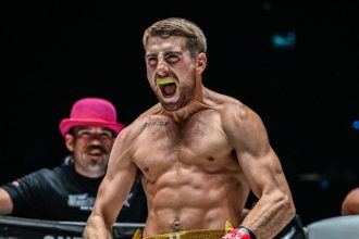 Jonathan Haggerty looking absolutely ripped and ready to go ahead of Yuki Yoza title defense