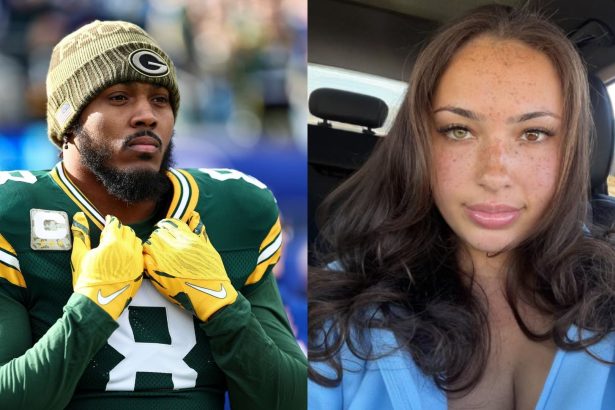 Josh Jacobs’ GF Ash Kaash shows off fishing skills after capturing large Blue catfish during offseason outing