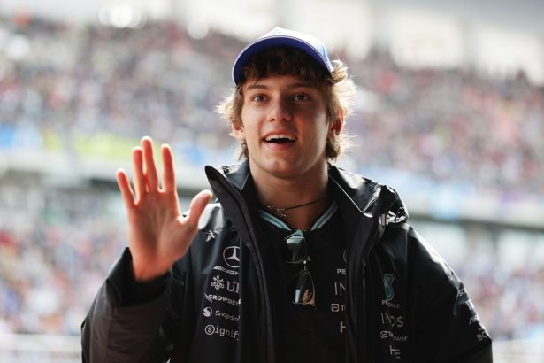 Kimi Antonelli tears up as the driver secures his first ever win in the F1 Chinese GP