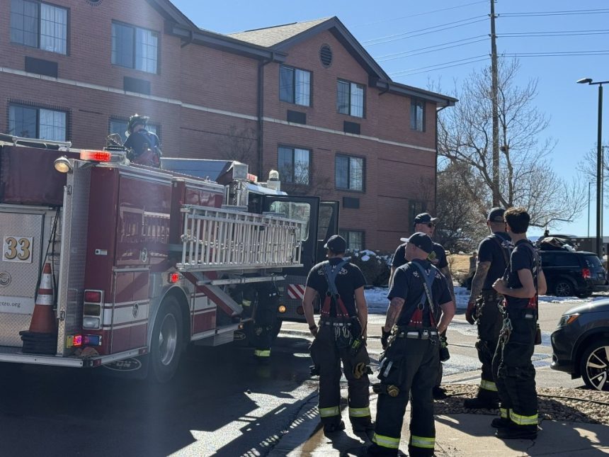 Nearly 100 evacuated from Centennial hotel for fire