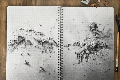 Pejac Transforms Basic Graph Paper into Detailed, Trompe-L’œil Tableaux — Colossal