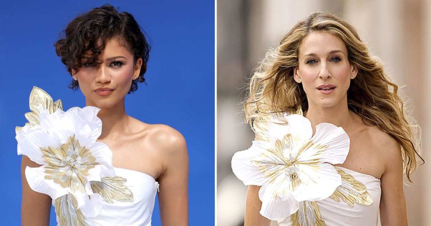 Zendaya Wears Carrie Bradshaw White Dress Amid Wedding Rumor