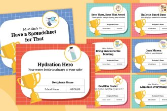 50 Teacher Awards for School Staff (Free Customizable Printables!)