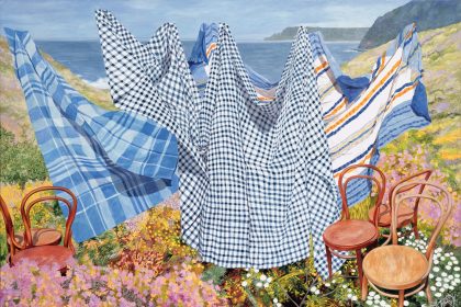 In Monica Rohan’s Paintings, Tablecloths and Chairs Uncannily Perch in Remote Landscapes — Colossal