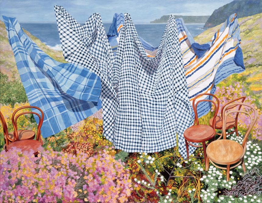 In Monica Rohan’s Paintings, Tablecloths and Chairs Uncannily Perch in Remote Landscapes — Colossal