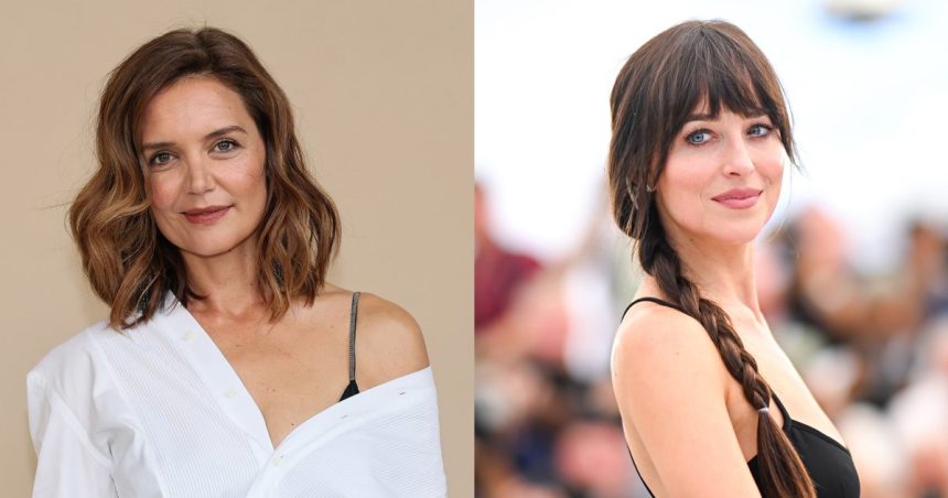 Katie Holmes and Dakota Johnson Wear This White Blouse Look