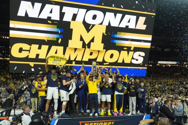 Michigan muscles its way to program’s 2nd NCAA national title : NPR