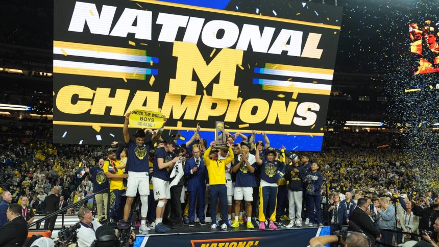 Michigan muscles its way to program’s 2nd NCAA national title : NPR