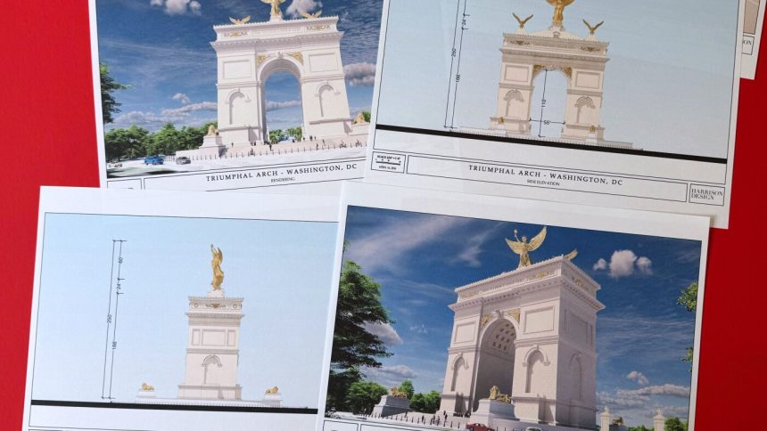 Triumphal arch design plans unveiled by Trump : NPR
