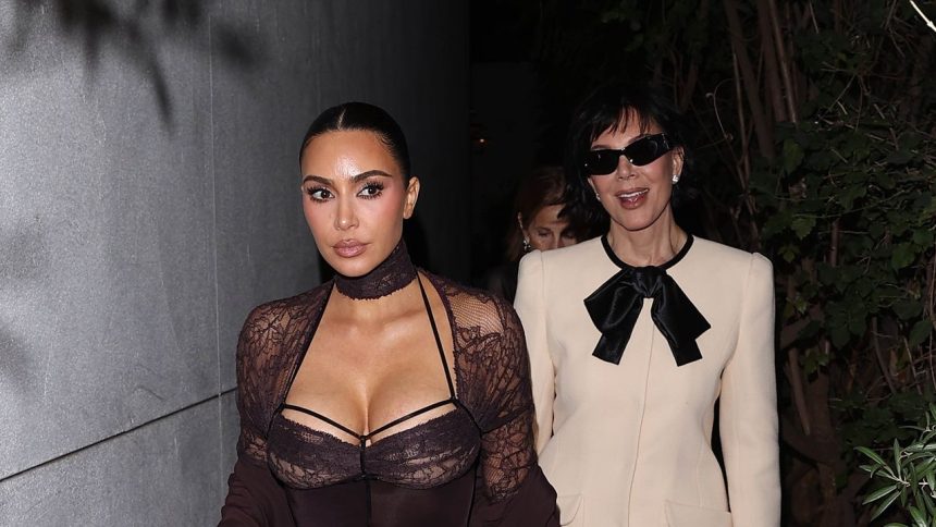 Kim Kardashian and Kris Jenner Make Family Dinner a Fashion Affair