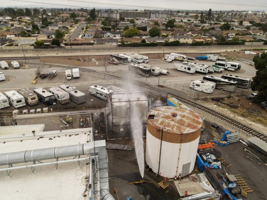 Bid to prevent catastrophe with leaking California chemical tank