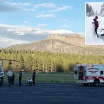 Father and son airlifted from snowy California trail