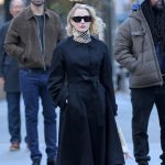 Jessica Chastain’s Black Designer Trench Coat for 