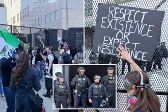 May Day protests ramp up in LA as agitators descend on federal building