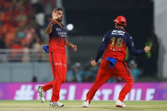 Virat Kohli and Rohit Sharma react as Tilak Varma chops on for 57 to Bhuvneshwar Kumar in RCB vs MI IPL 2026 clash [Watch]