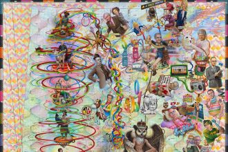 A Visual Cacophony of People, Places, and Things Fill Chris Millar’s Mixed-Media Paintings — Colossal