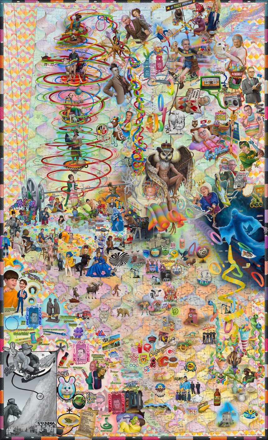 A Visual Cacophony of People, Places, and Things Fill Chris Millar’s Mixed-Media Paintings — Colossal