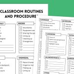 Classroom Routines and Procedures Checklist (Free Printable)