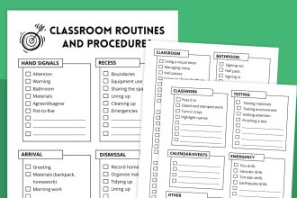 Classroom Routines and Procedures Checklist (Free Printable)