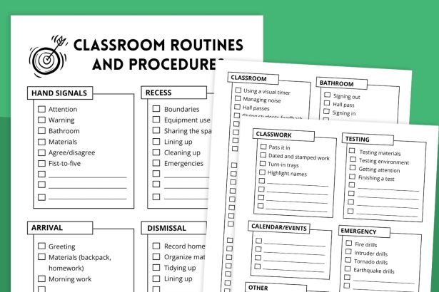 Classroom Routines and Procedures Checklist (Free Printable)