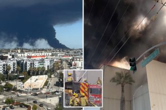 Fire department issues urgent warning as choking smoke from Boyle Heights warehouse blaze covers city