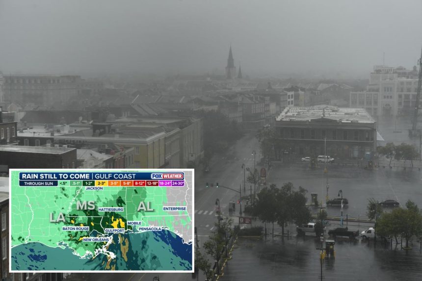 Gulf Coast set to face torrential downpours and coastal floods through the weekend