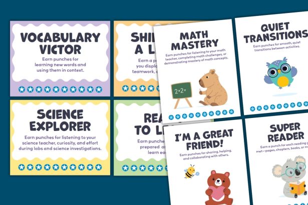 Motivational Punch Cards for the Classroom (Free Printables)
