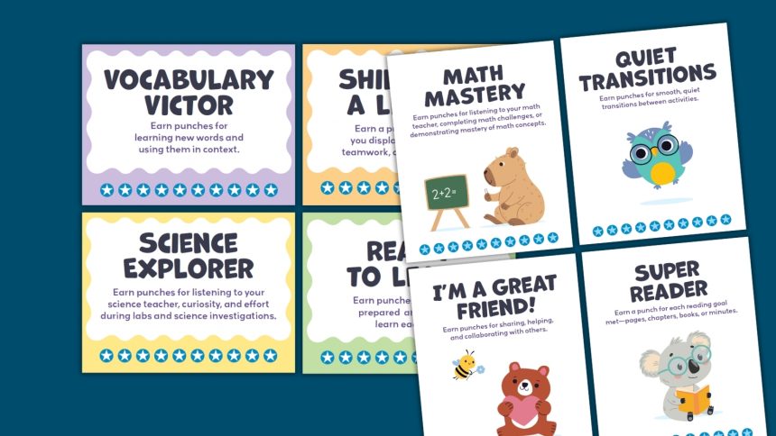 Motivational Punch Cards for the Classroom (Free Printables)