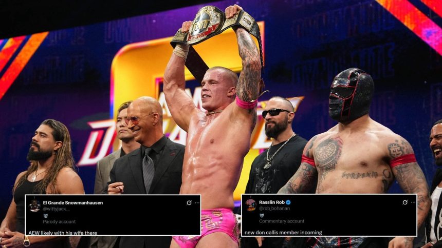 New Don Callis member incoming,” “AEW likely with his wife there