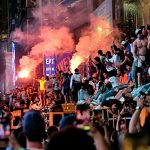 New York Knicks Fans Celebrate In Streets After NBA Finals Win