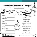Teacher’s Favorite Things Form (Free Printable)