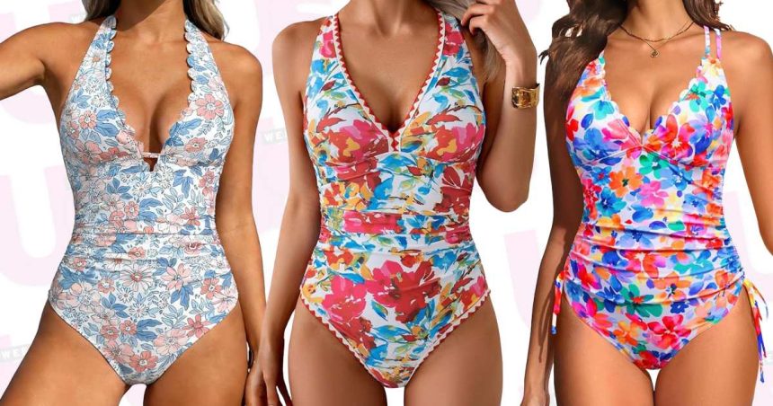 These Colorful One-Piece Swimsuits on Amazon Are So Slimming
