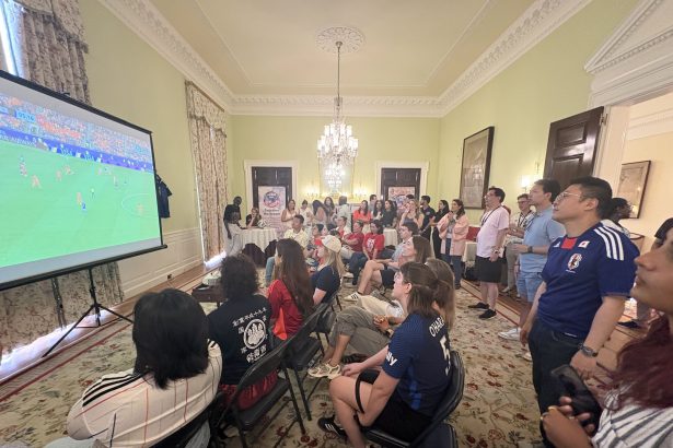 Why can’t we win it? Inside the Japanese embassy for Sunday’s World Cup opener.