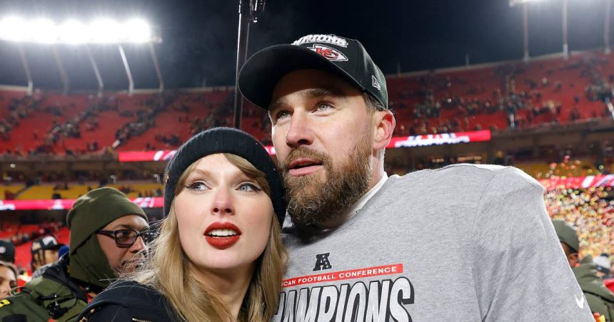 Travis Kelce Reacts to Fake AI Photo of Taylor Swift Wedding